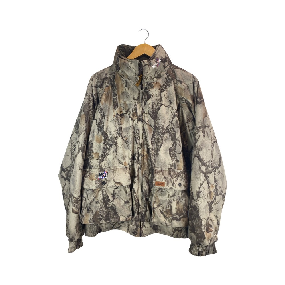 Woolrich Outdoor Hunting Guide Reversible‎ Camo Jacket Mens 2XL Green Tree Bark
